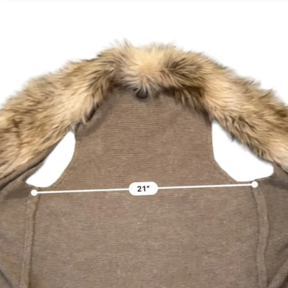 Steve Madden Fur Sweater Vest with Hidden Pockets XL - Picture 7 of 8